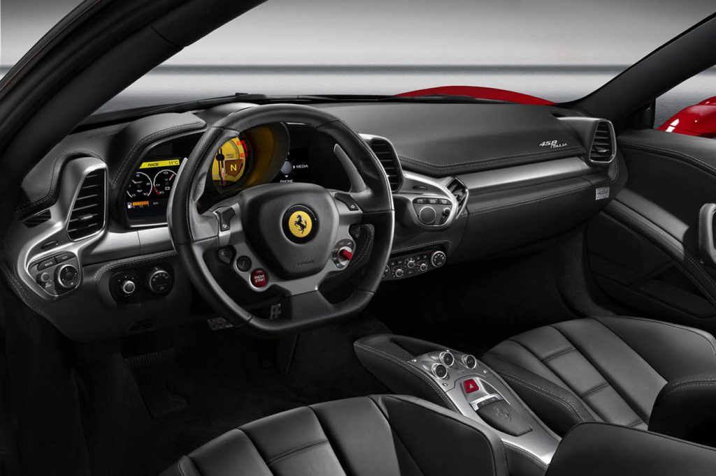 L'intérieur d'une Ferrari 458 Italia