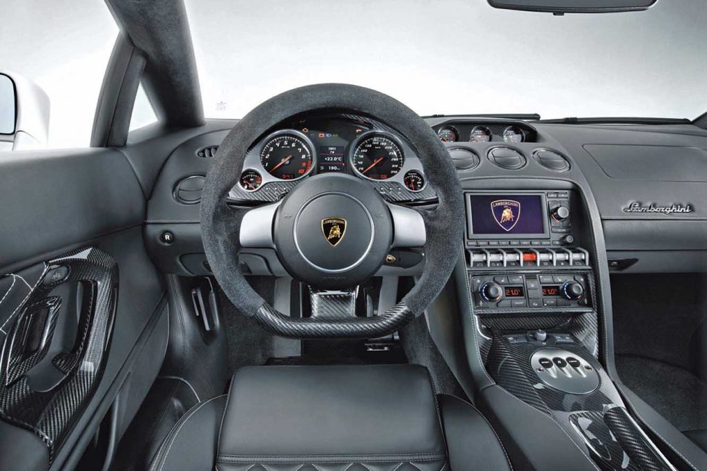 L'intérieur d'une Lamborghini Gallardo LP560